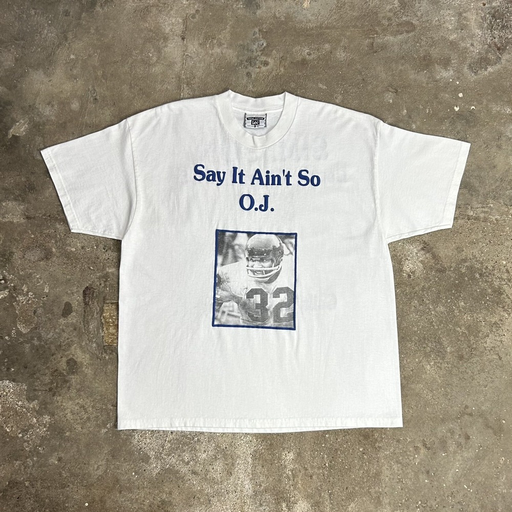 Vintage 90s OJ Simpson Double Murder Trial Football Tee Shirt
